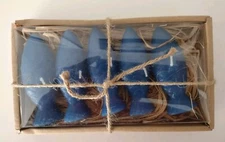Crate and Barrel Fish Shaped Floating Fish Candles Blue Beach - New in Box