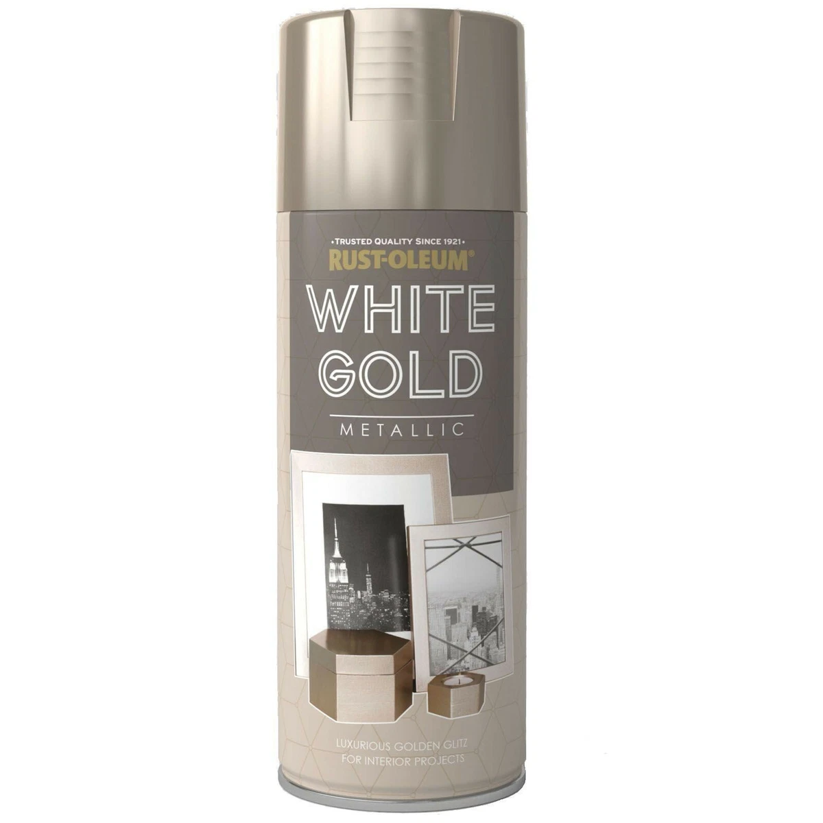 Rust-Oleum White Gold Metallic Spray Paint 400ml Indoor Paint Scratch  Resistant