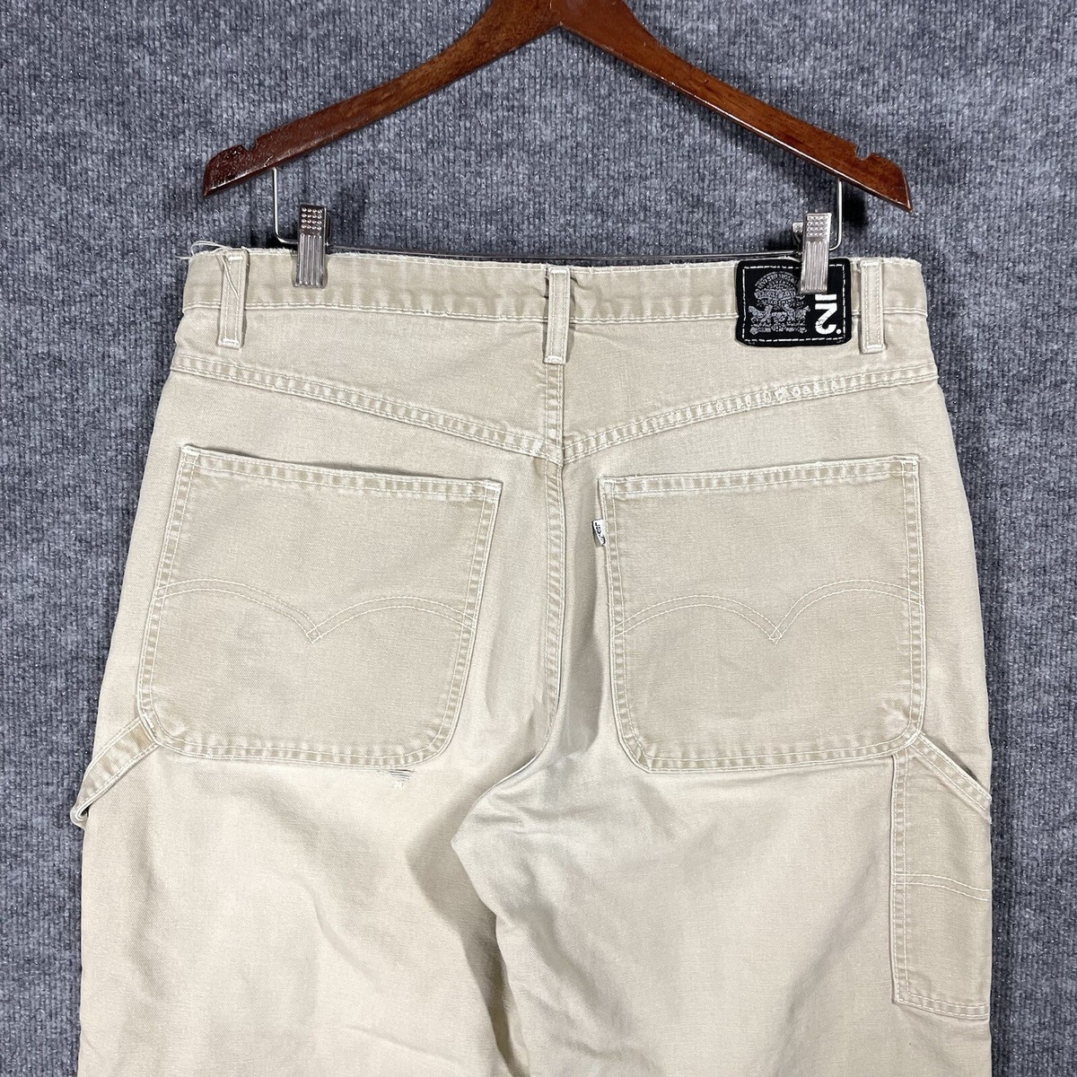 90s Y2K Levis 再構築 denim パンツ OLD モード バギー LEVI'S(リーバイス) 90s SilverTabバギージーンズ グリーン