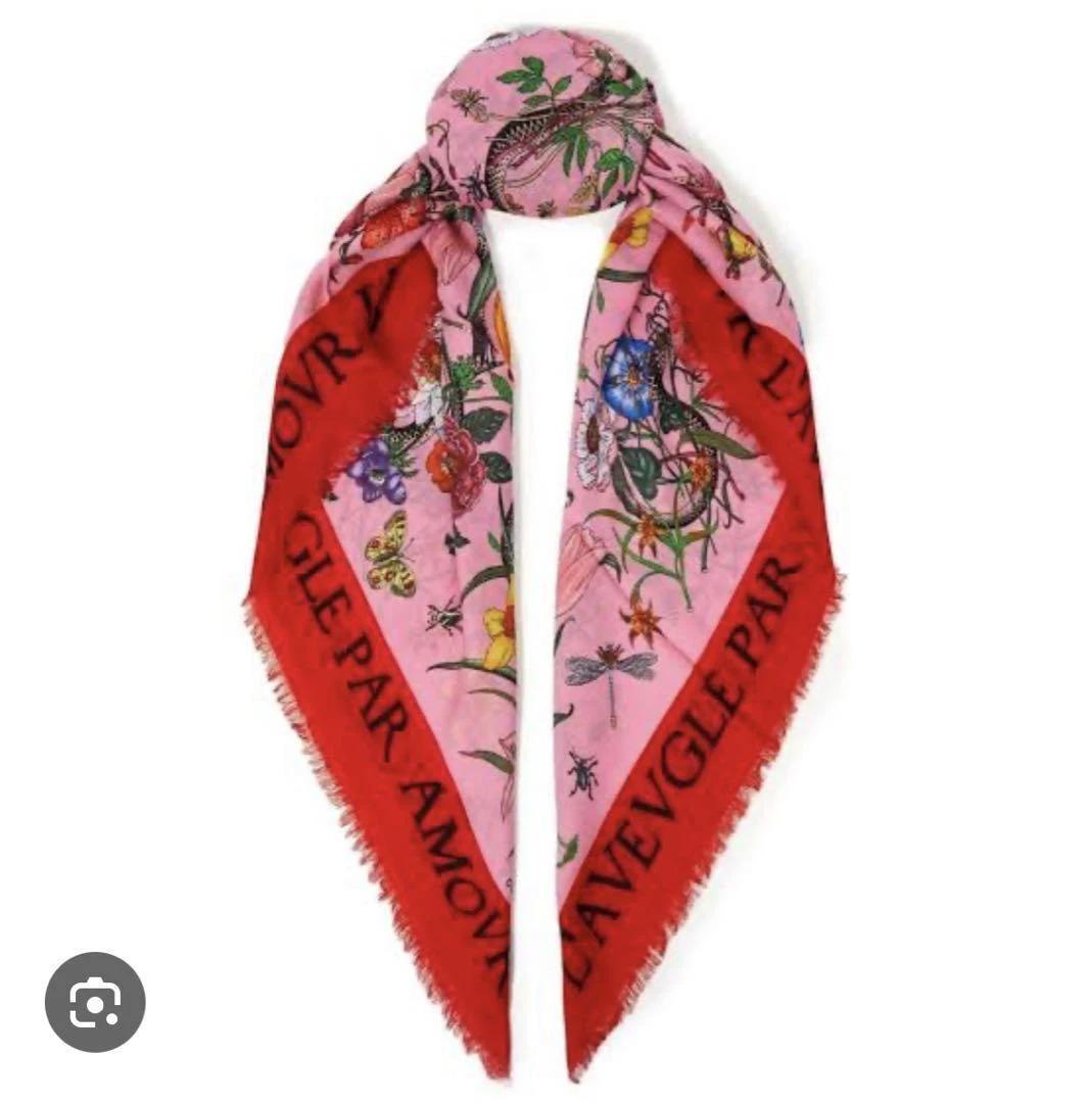 Grande écharpe fleurie GUCCI multicolore 50,4 x 54,3 pouces occasion bon état