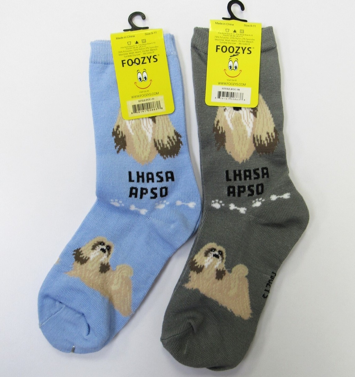 じゅん 2 Pairs Foozys Women's Lhasa Apso Fun Novelty Dog Print Socks | eBay