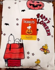 Peanuts Snoopy Throw Blanket 50"x 70” Happy Halloween Woodstock Doghouse