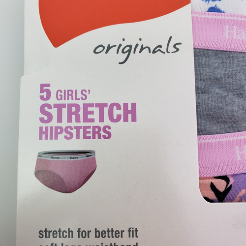 Hanes Originals Girls Sz 14 Multi Floral Stretch Hipsters Underwear 5 Pair Pack - Picture 3 of 5