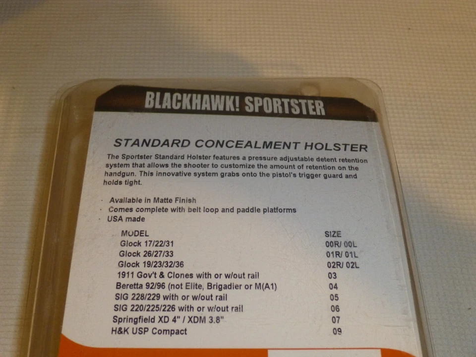Blackhawk 1911 Govt. 415603BK-R Concealed Carry Holster Black Belt w/ Paddle RH - Image 3 of 4
