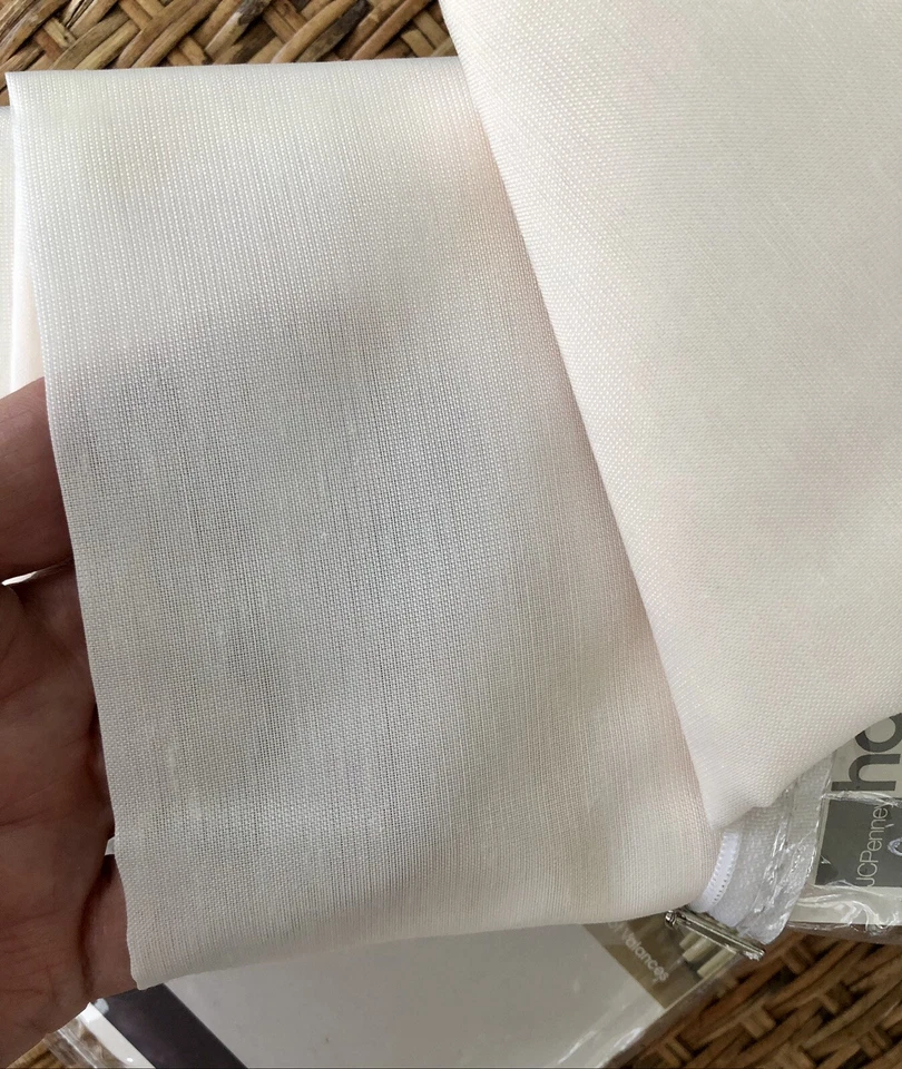 JC Penney 2 Rod Pocket Panel Curtains Home Collection 60" x 63" Sonata Ivory - Image 2 of 4