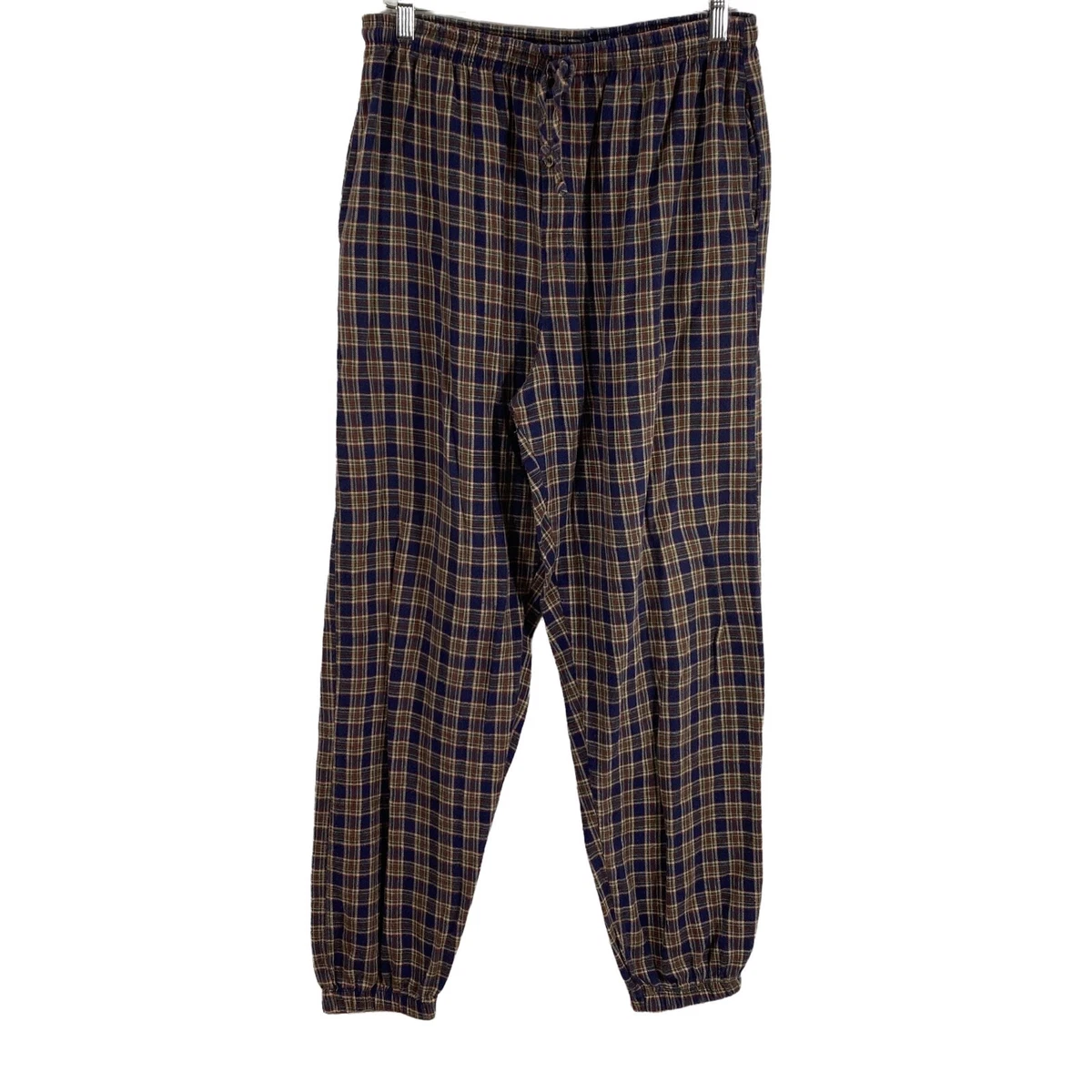 Northwest Territory Mens Brown Plaid Cotton Drawstring Pull On