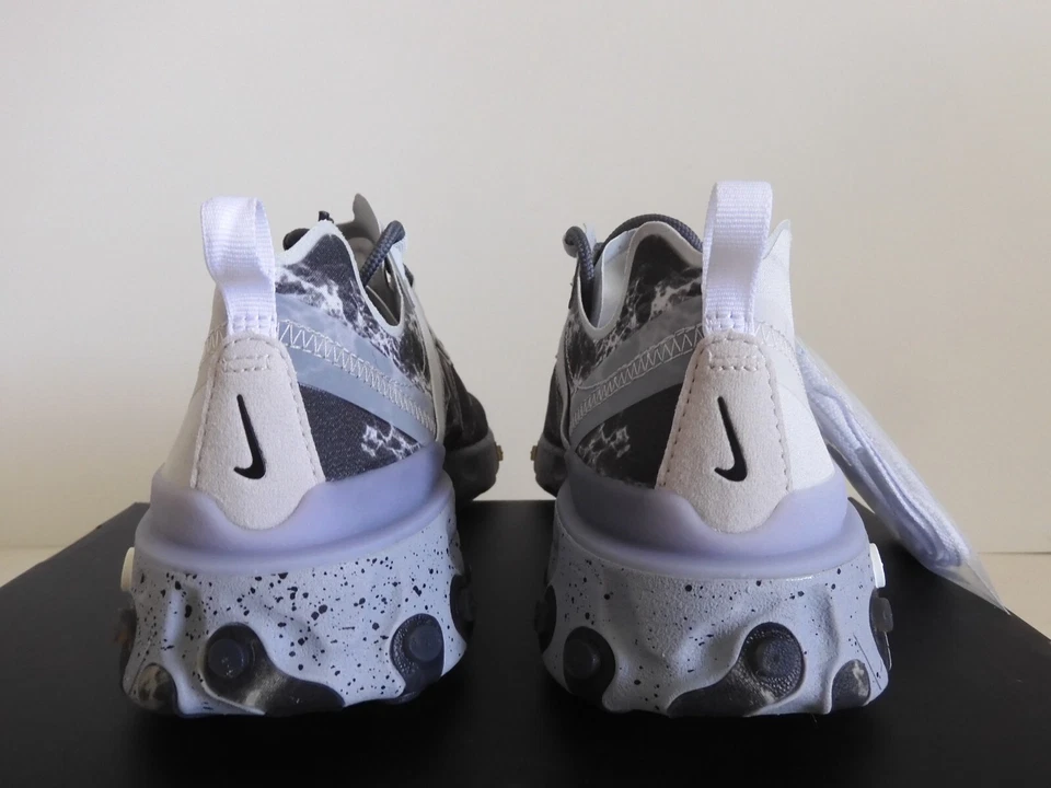 NIKE REACT ELEMENT 55 / KL KENDRICK LAMAR PURE PLATINUM-GREY SZ 7 [CJ3312-001] - Image 4 of 4