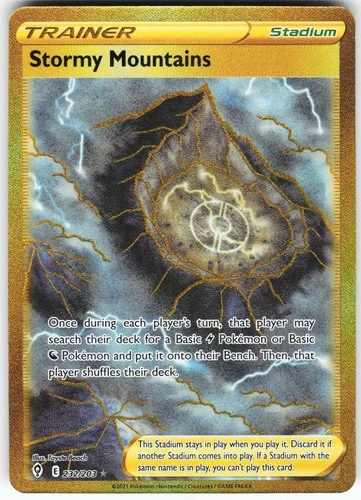 Stormy Mountains (Secret) 232/203 Pokemon SWSH07: Evolving Skies Holo NM