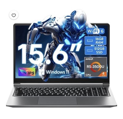2026 SGIN New ,15.6'' Windows 11 Laptop, AMD Ryzen 5 3500U， 16GB RAM 512GB SSD
