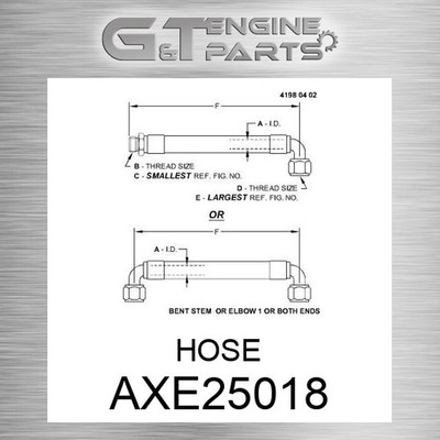 AXE25018 HOSE fits JOHN DEERE (Surplus Open Box)