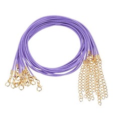 10pcs Waxed Necklace Cord Bulk, 18" 1.5mm Necklace Ropes Purple