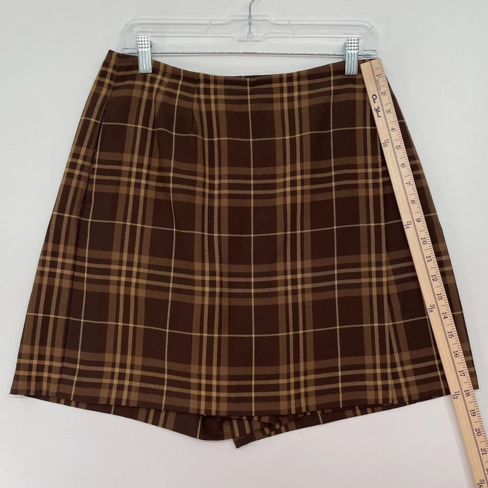 EP Pro женские шорты размер 10 винтажные коричневые клетчатые гольф спорт на открытом воздухе - Изображение 3 из 4