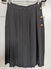 Vintage Designer Silk Skirt Adolfo New York Crepe de Chine S Black Made in USA