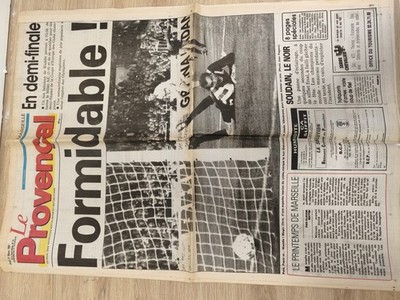 Alte Zeitung Le Provençal OM Halbfinale Pokal Vintage Fußball Marseille
