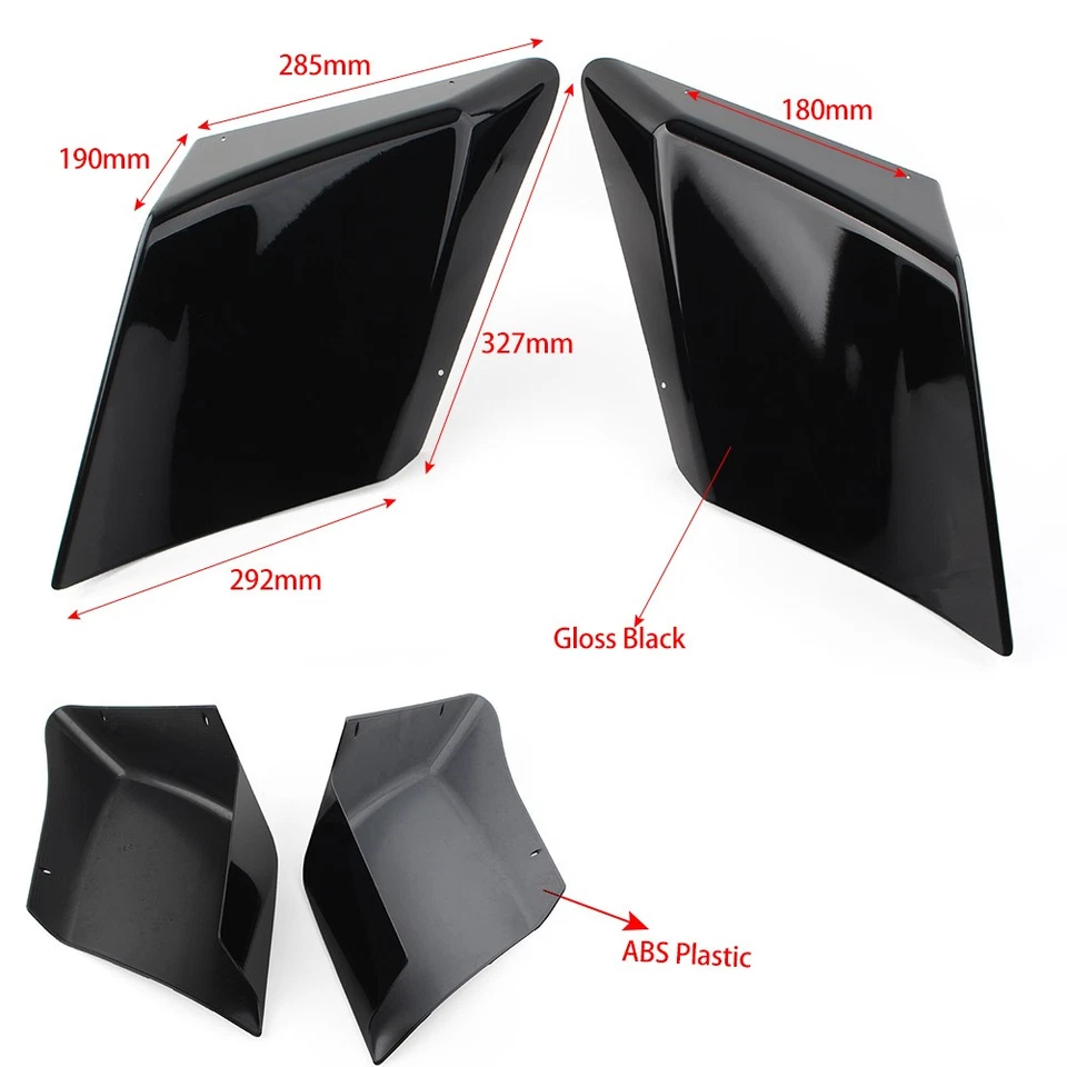 Vivid Black Extended Side Cover For Harley Road Electra Glide 1989-2013 US Stock — 第 2/4 张图片