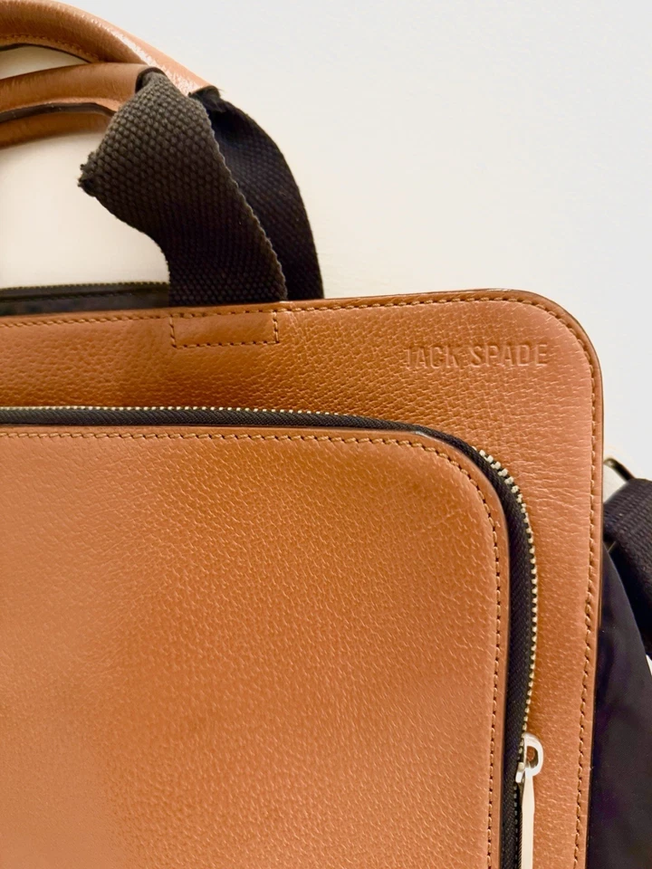 Maletín de cuero genuino Jack Spade Split marrón Foto 3 de 4