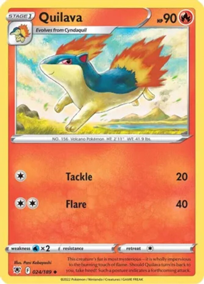 Quilava - 024/189 - Uncommon (Lp) Astral Radiance - Fire Pokémon