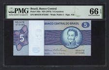 Brazil 5 Cruzeiros ND (1974) P192c Uncirculated Grade 66