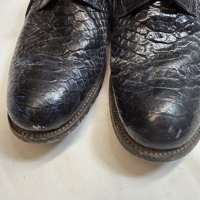 Stacy Adams Navy Leather Lace-Up Oxfords with Croc-Textured Accents 25681 Men main image 3