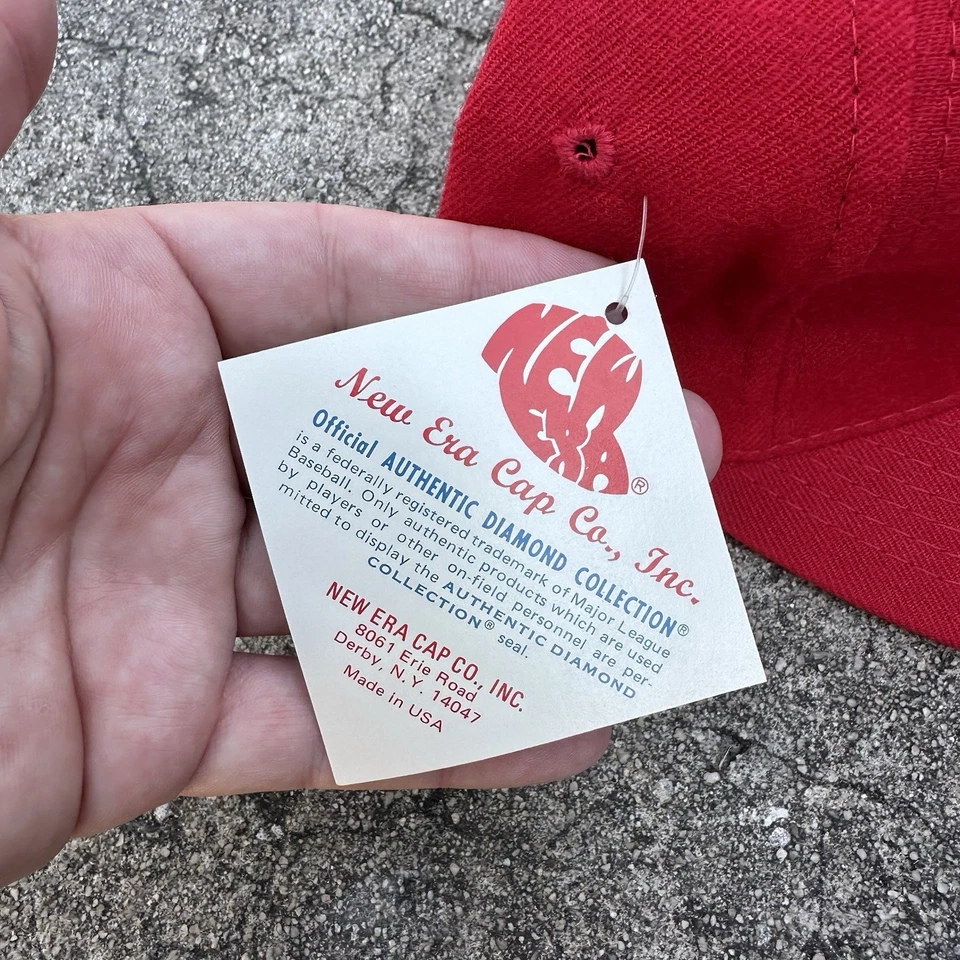 Vintage Cincinnati Reds New Era Fitted Hat Cap Sz 7 5/8 MLB On Field 80s 90s NWT - Image 4 of 4