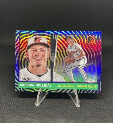 Jackson Holiday 2025 Chrome Platinum Vibrations Purple /250 Orioles