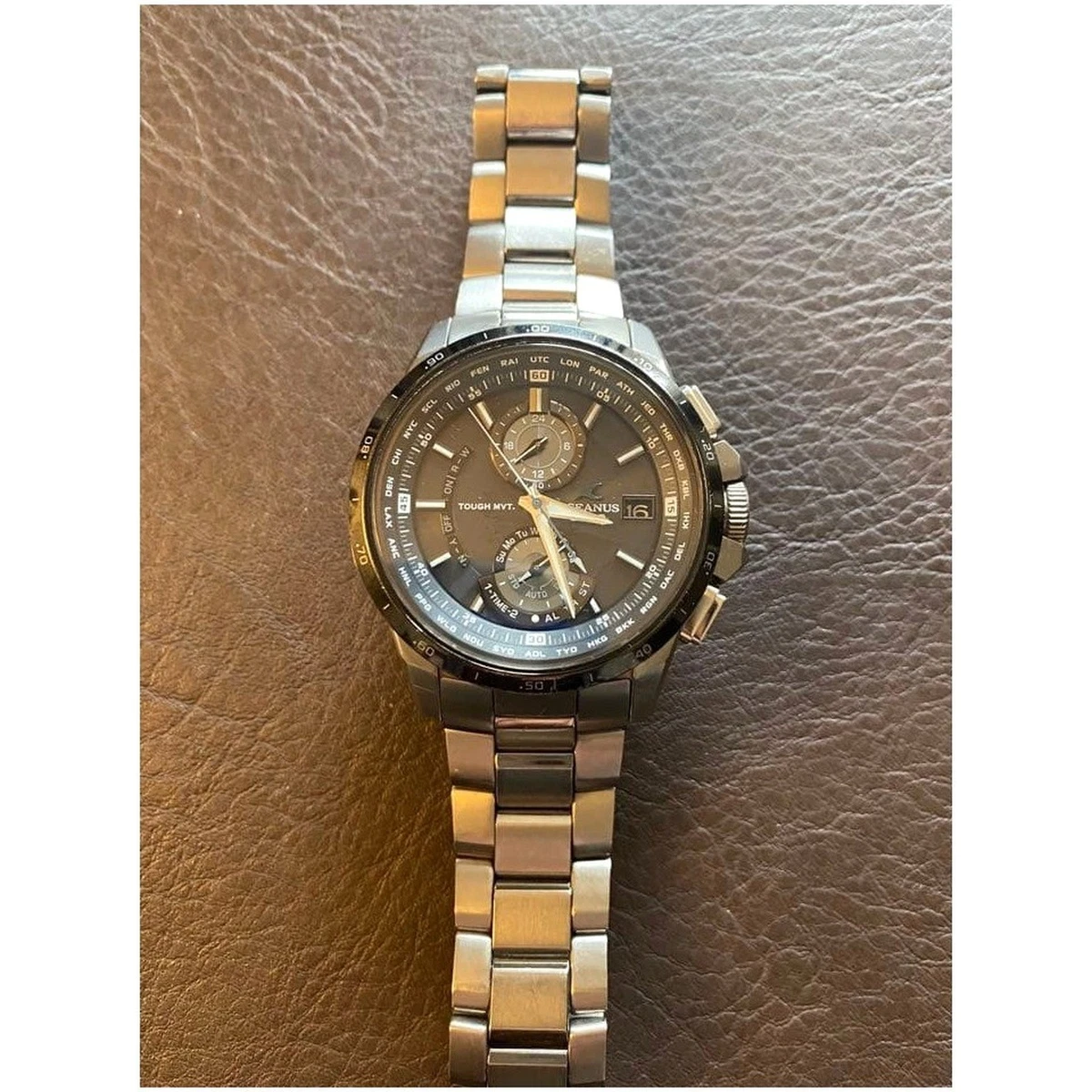Reloj Cronógrafo Casio Oceanus OCW-T1010 Titanio Resistente Solar Multi Banda 6