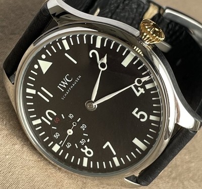 IWC 44mm c.73 Schaffhausen Wristwatch with Pocket Watch Movement Marriage.