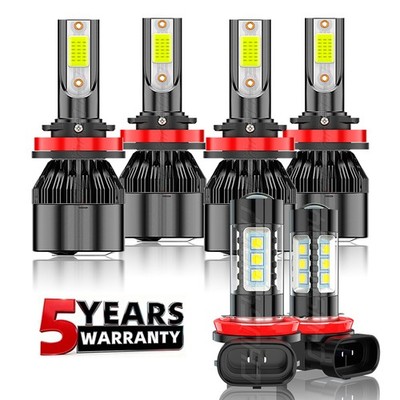 For Nissan Rogue SV S Sport Utility 2.5L 2014-22 LED Headlight Fog Light Bulbs