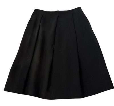 MaxMara Size 2 Black Pleated Pencil Skirt Business Lined Knee Length Poland