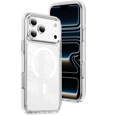 For iPhone 17 Pro Max 16 15 14 13 Shockproof TPU+PC Clear Case Mag Safe Cover