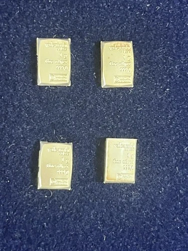 Lot Of 4) I Gram 999 Fine Silver Bars valcambi bars