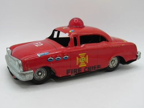 MARX FIRE CHIEF CAR - Tin / Die Cast - Buick - Friction Wheels - Japan - 1959