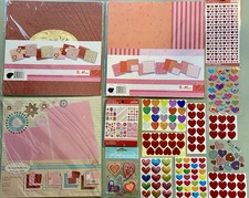 Lot of Valentine Scrapbook Stickers  Paper 32 Sheets Paper, 30 Sheets Stickers