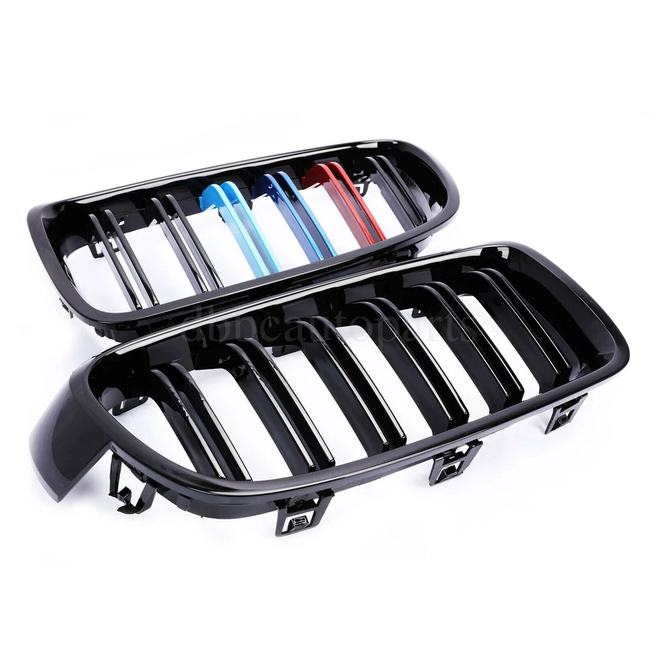 For 2012-2018 BMW F30 F31 320i 328i 335i Gloss Black M-Color Kidney Grill Grille Foto 3 de 4