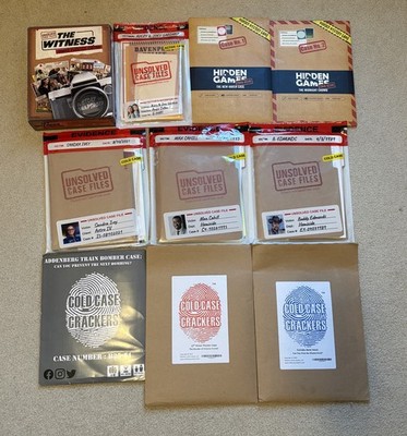 Unsolved Case Files Hidden Games Cold Case Crackers Murder Mystery Game Lot