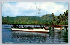 Postcard Hawaii Kauai Fern Grotto Smith's Boat Wailua River Chrome 1968 C568