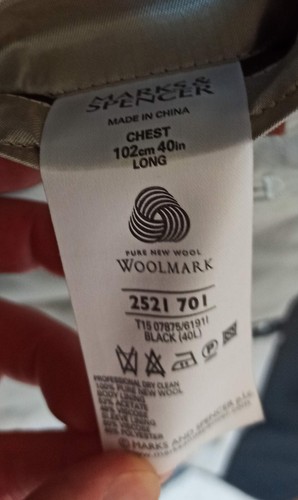 Traje Marks and Spencer Collezione 100% Lana Negro 40L / Pantalón 34/33 - Imagen 6 de 11