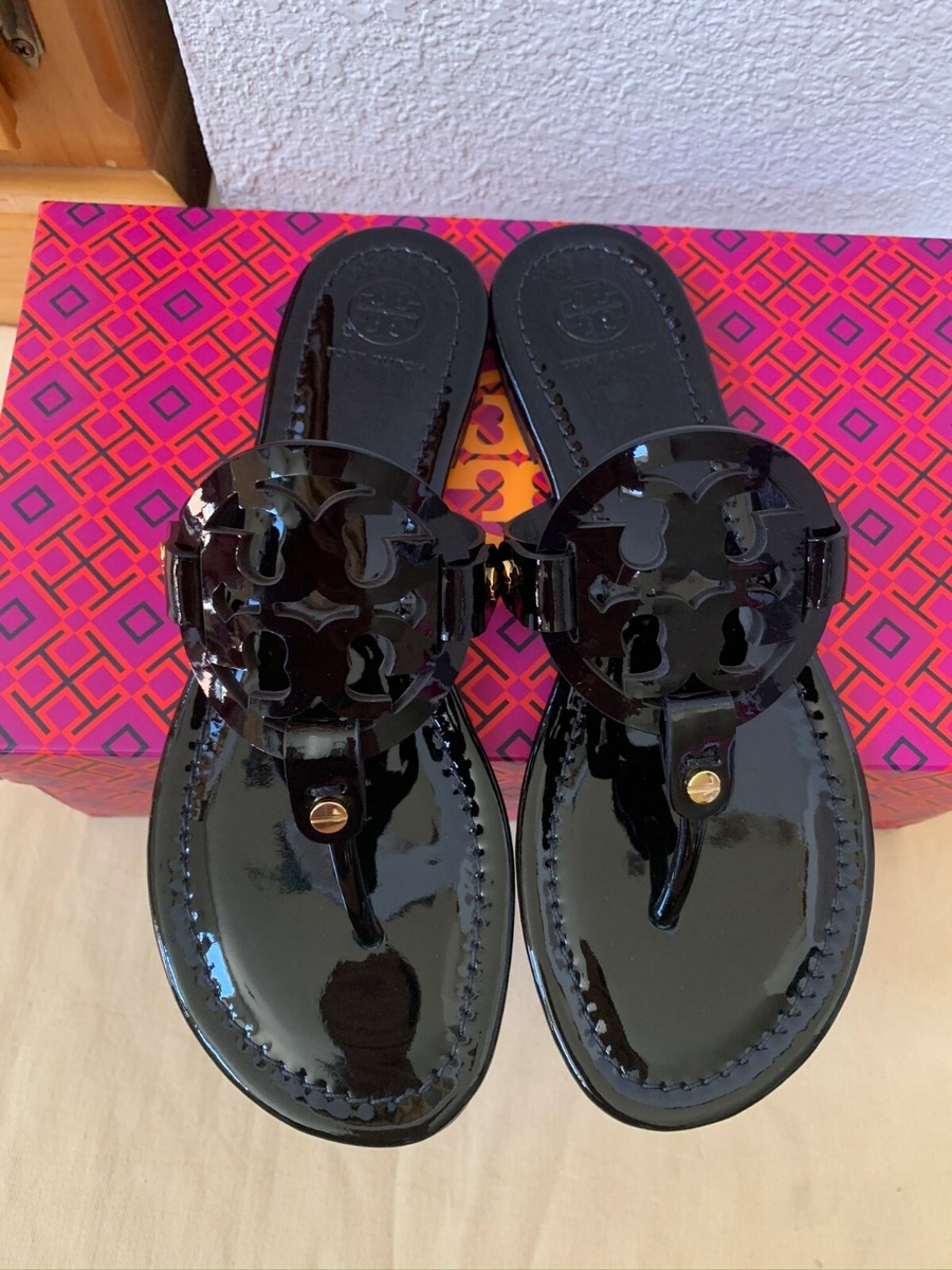NIB TORY BURCH Black Miller Patent Calf Sandals ** CHOOSE YOUR