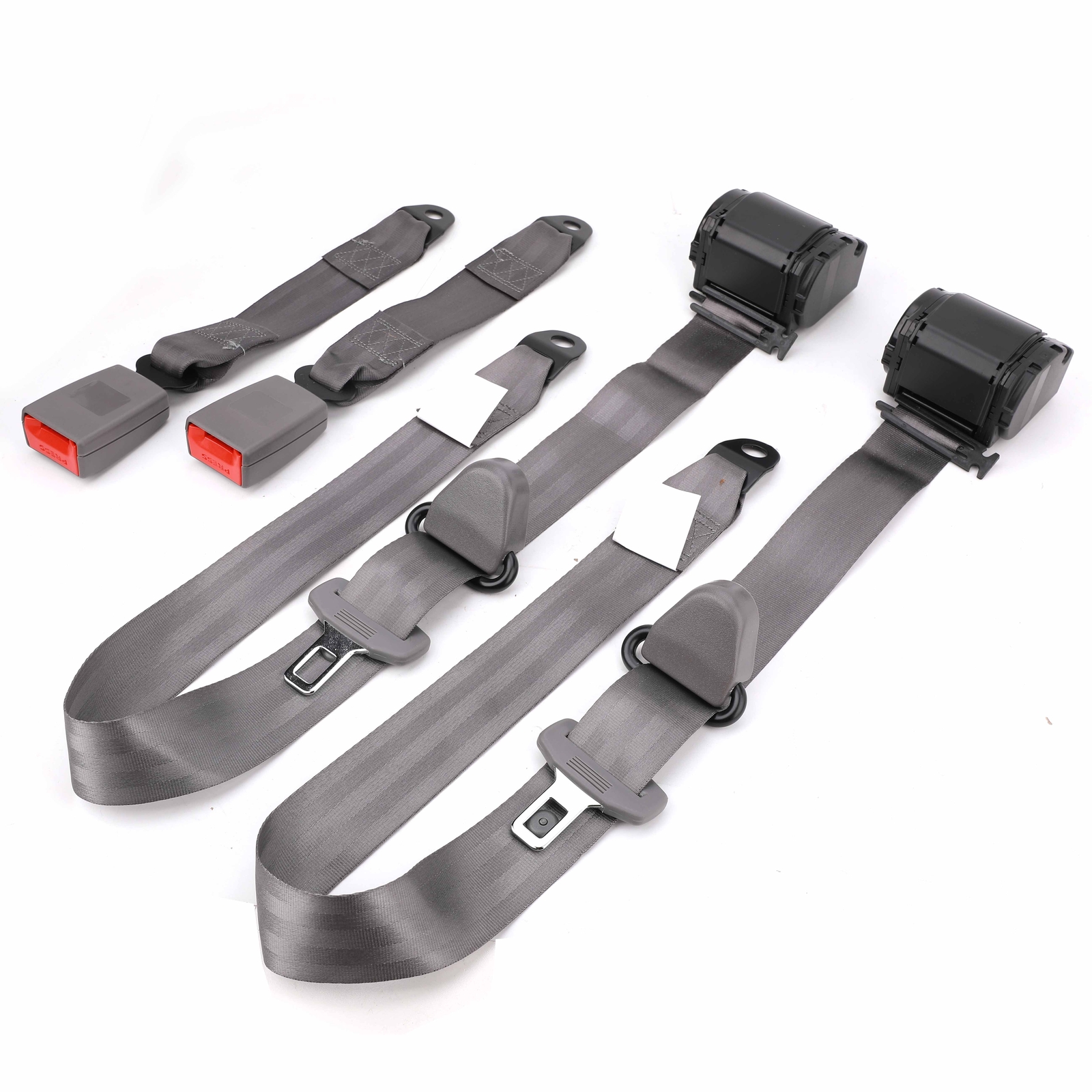 Three Point Lap 2 Set Safety 3 Point Retractable Car Seat Lap Belt Adjustable Kit ...