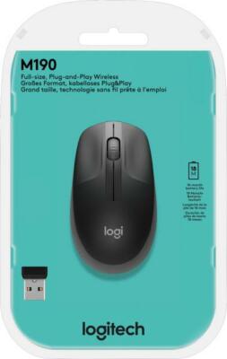 Logitech Maus M190 optisch Wireless kabellos 3 Tasten 1000 dpi 910-005905