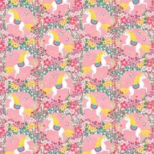 Michael Miller Fabrics ~Mystical Unicorn~Pink~Unicorn Dance~Flower BTY, DDC10668