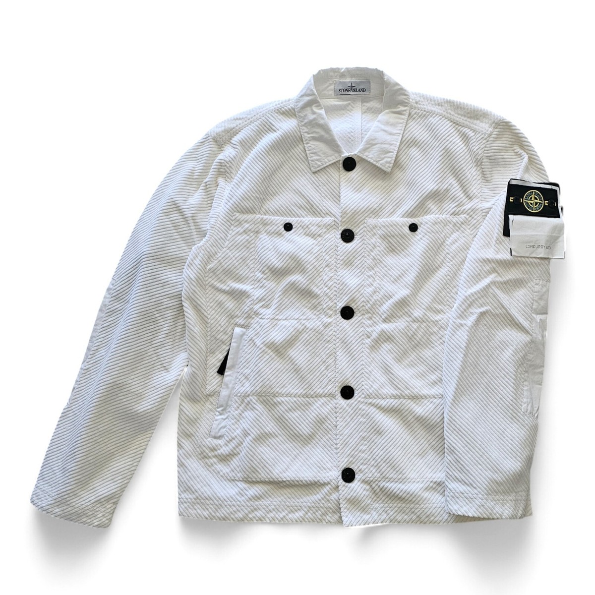 Stone Island Compass Patch Shirt/Jacket - Corduroy - White size 
