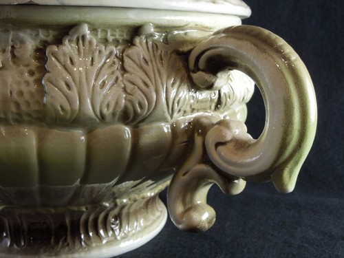 Antike Capodimonte große bedeckte Tureen Schüssel Rokoko Suppe Schüssel Deckel Griffe EUC - Bild 7 von 12