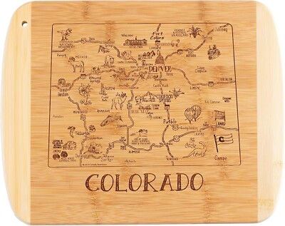 Greetings from Colorado TOTALLY BAMBOO Slice of Life Cutting Board  11'' x 8.75''