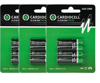 12 x CardioCell Plus Alkaline AAA MN2400 LR03 Micro 1,5V - 3 x 4er Blister