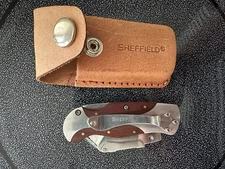 12818 Folding Utility Knife with Leather Sheath, Quick-Change Utility Knife B...