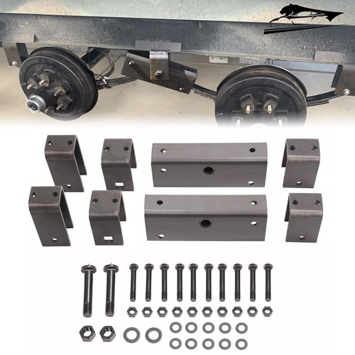 2" Trailer Slipper Spring Tandem Axle Attaching Hanger Kit w/ Equalizer Bolts
