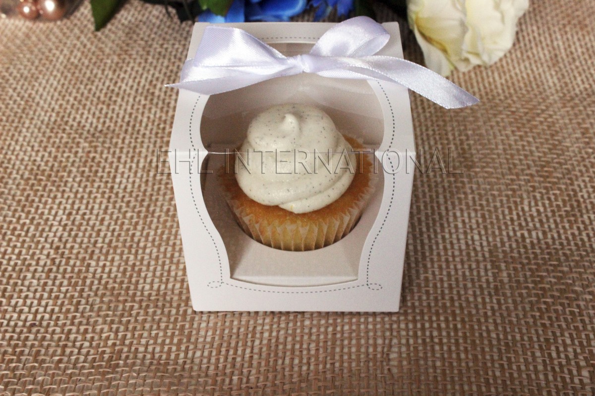 Confezione da 50 contenitori singoli per cupcake, in plastica trasparente, per muffin, per pasticceria domestica, matrimoni, baby shower, feste di vacanza