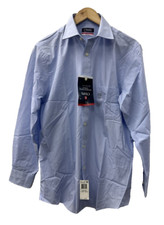 $45 NEW Chaps Mens Powder Blue Dress Shirt Easy Care Wrinkle 15-15.5 32/33 NWT