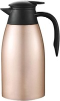 Thermoskanne 2L Edelstahl Isolierkanne Quick Tip Kaffeekanne Gold